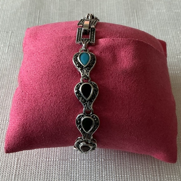 Marcasite Multi Stone Bracelet - Picture 2 of 4